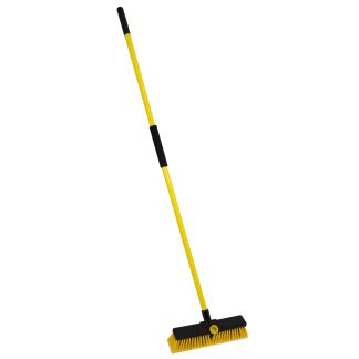 The Bulldozer! Heavy Duty 14" Reinforced Broom Complete With Handle