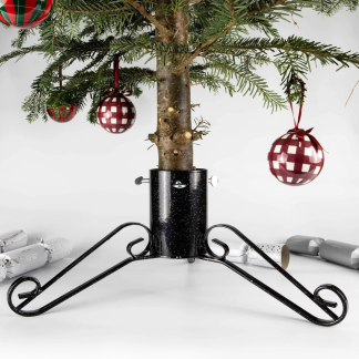 Traditional Christmas Tree Stand in Black - For Trees Up To 8ft Tall