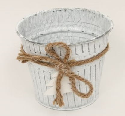 Small Metal House Plant Pot With Rope Detail