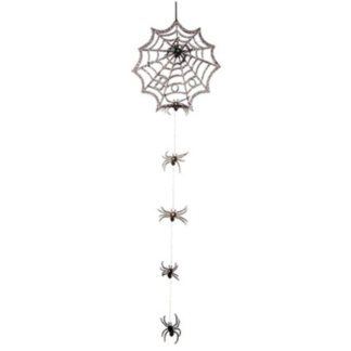 Halloween Decor - Light Up Spider Web - Silver