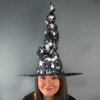Halloween - Witches Hat - Black & Silver