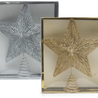 Christmas Tree Topper - Silver Glitter Star