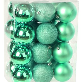 Christmas Tree Decorations - Blue Bauble Selection - Pack of 24
