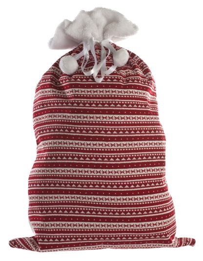 Scandi Patterned Christmas Present Sack