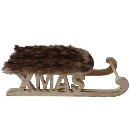 Christmas Table Decoration - Rustic Wooden Sleigh
