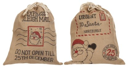 Hessian 'Santa Mail' Christmas Present Sacks