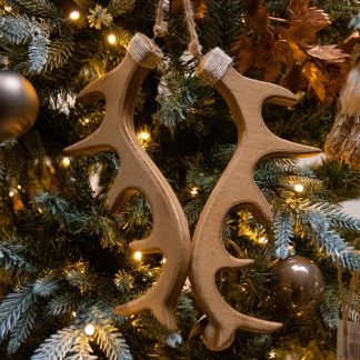 Christmas Tree Decorations - Rustic Reindeer Antler