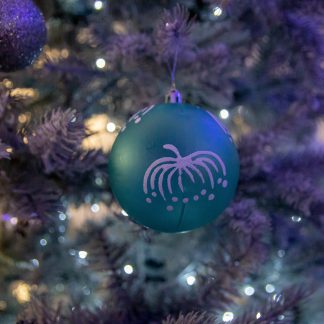Christmas Tree Decorations - Frosted Duck Egg Blue With Glitter Baubles - Pack of 12