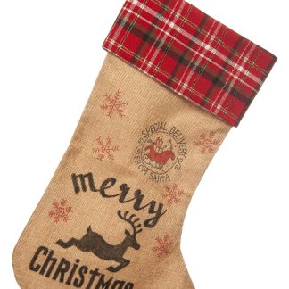 Hessian Tartan Christmas Stocking