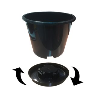 Twist 'N' Lock Grow Pot - Large 15 Litre Container Pot With Saucer - Perfect For Fruit Trees