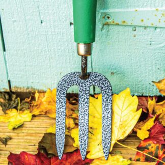 Green & Grey Carbon Steel Garden Hand Fork