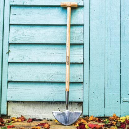 Ash & Steel: Heavy Duty Stainless Steel Long Handled Half Moon Lawn Edging Iron With Ash Handle