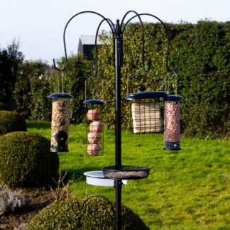 Large Garden Bird Feeder Dining Station With Four Feeders