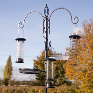 Complete Garden Bird Dining Station With 3 Feeders