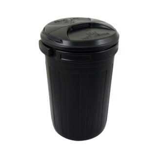 Large 80 Litre Black Lidded Dustbin