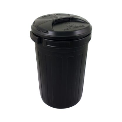 Large 80 Litre Black Lidded Dustbin