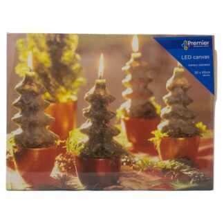 Christmas Tree Candle Canvas