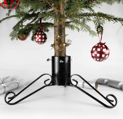 Traditional Christmas Tree Stand in Black - For Trees Up To 8ft Tall