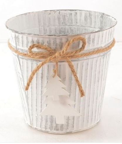 Large Metal House Plant Pot With Rope Detail