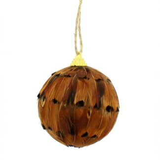 Christmas Decoration - Hanging Styrofoam And Feather Bauble