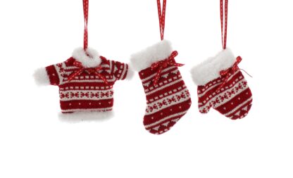 Christmas Tree Decorations - Scandi Outfit Decorations - Pack of 3