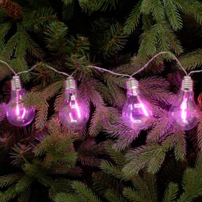 Christmas Tree String Light - 10 Edison Bulb Pink Led Lights