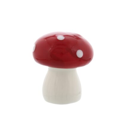 Christmas Decoration - Ceramic Red And White Mushroom