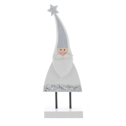 Christmas Decoration - White Wooden Tabletop Santa