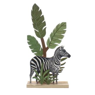 Zebra And Layered Tree Table Top Decor