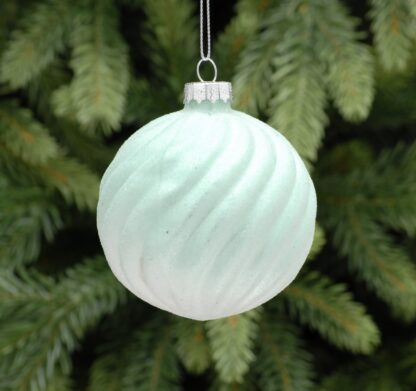 Christmas Tree Decorations - Mint Green & White Bauble
