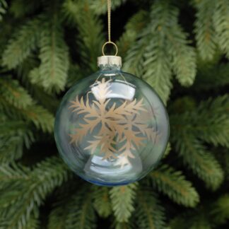 Christmas Tree Decoration - Snowflake Detail Bauble