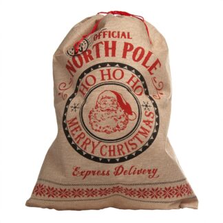 Christmas Decoration - Official North Pole Hessian Sack