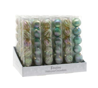 Christmas Tree Decorations - Iridescent Baubles - Pack of 6