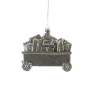 Christmas Tree Decoration - Silver Flatbed With Presents
