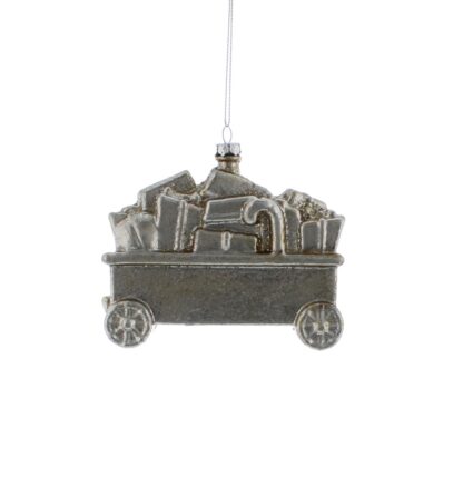 Christmas Tree Decoration - Silver Flatbed With Presents