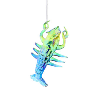 Christmas Tree Decoration - Olive Green And Blue Lobster