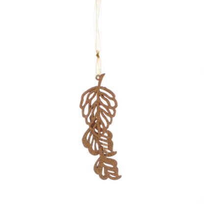 Christmas Decoration - Hanging Gold Glitter Cascading Leaves