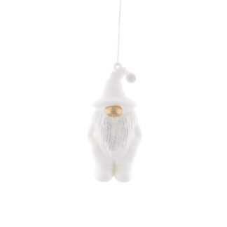 Christmas Tree Decoration - White Glitter Gonk