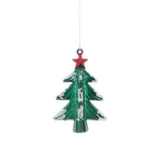 Christmas Tree Decoration - Hanging Green Tree With Snow Flock