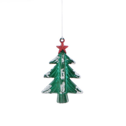 Christmas Tree Decoration - Hanging Green Tree With Snow Flock