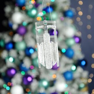 Christmas Decoration - Clear And White Sleigh