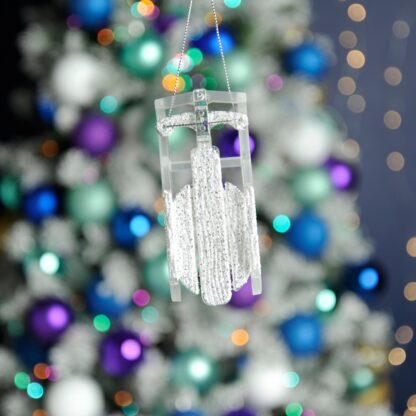 Christmas Decoration - Clear And White Sleigh