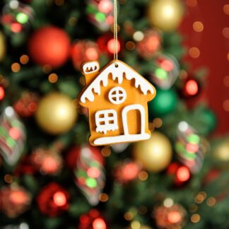 Christmas Tree Decorations - Wooden Gingerbread House