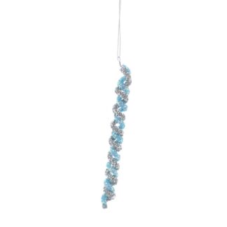 Christmas Tree Decoration - Blue And Silver Twist Drop