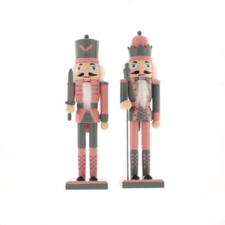 Christmas Decoration - Blush Pink And Silver Nutcrackers - Pack of 2