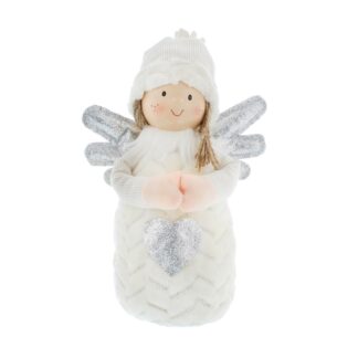 Christmas Decoration - Tabletop Winter Angel With Wings