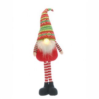 Christmas Decoration - Led Light  Red And Green Gonk With Extendable Legs