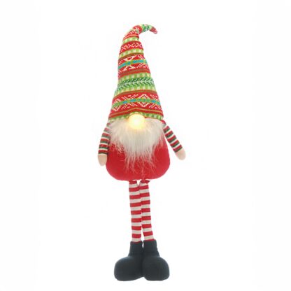 Christmas Decoration - Led Light  Red And Green Gonk With Extendable Legs