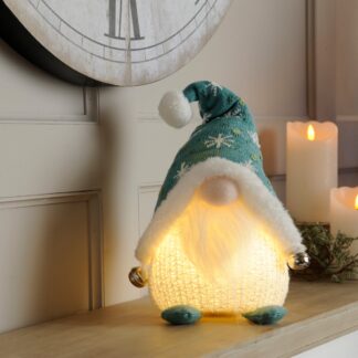 Christmas Decoration - Led Light  Sitting Gonks in Blue And Green - Pack of 2