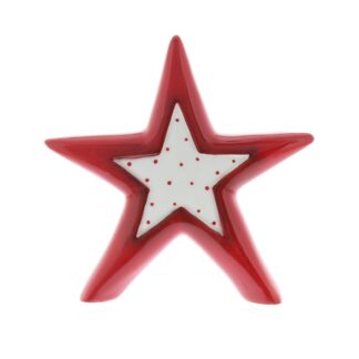 Christmas Decoration - Dolomite Red And White Star
